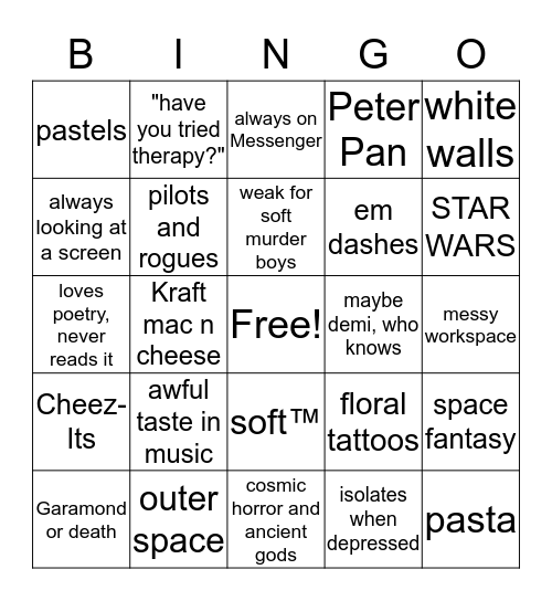 Brie Bingo Card