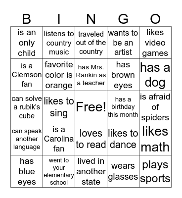Find Someone Who... Bingo Card