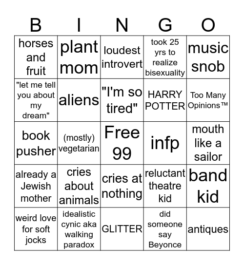 how much like murl are you Bingo Card