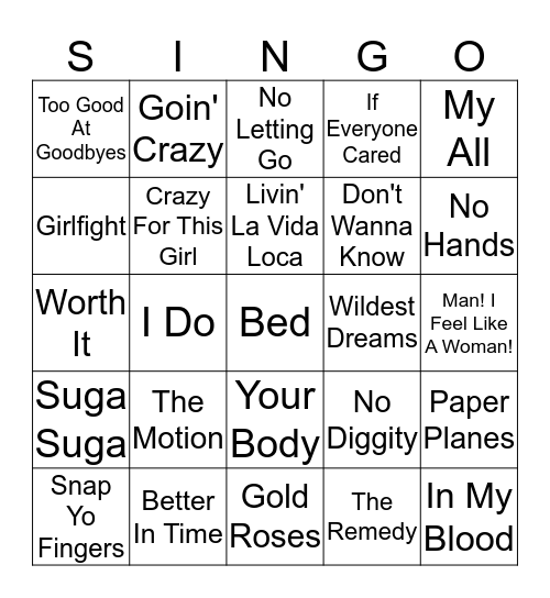 Round 2 Bingo Card