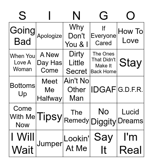 Round 2 Bingo Card