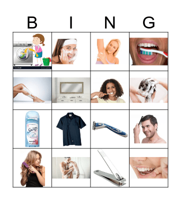 Personal Hygiene Bingo Card
