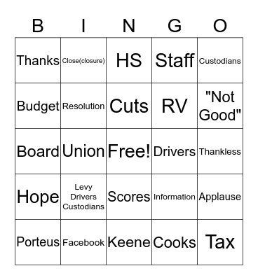 1st Day of School Bingo Card