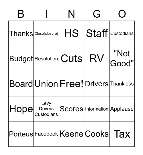 1st Day of School Bingo Card