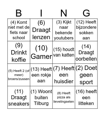 klassenbingo Card