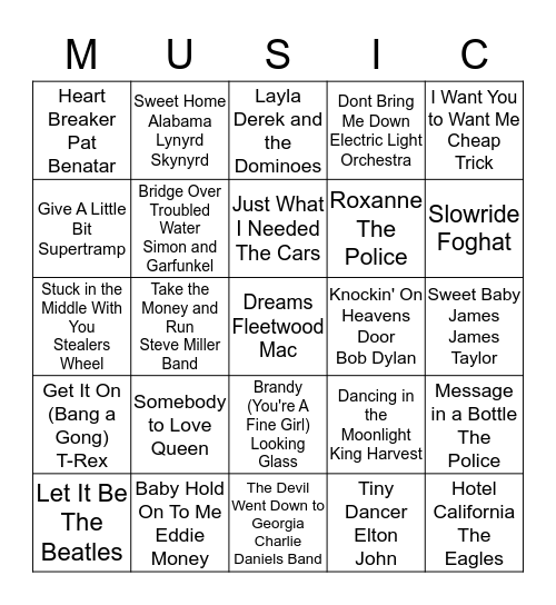 BLACKOUT! Bingo Card