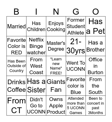 Staff Bingo  Bingo Card
