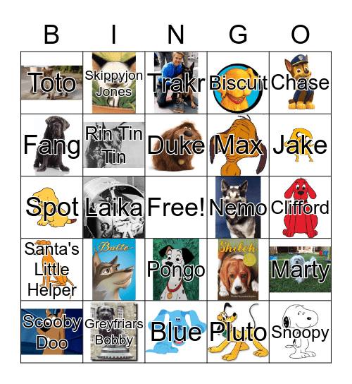 Dog Day Bingo Card