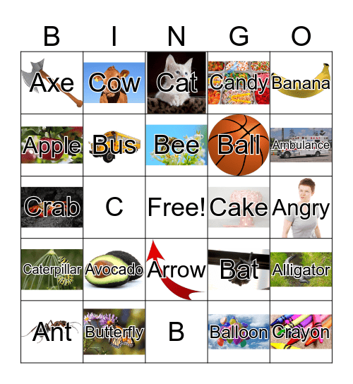 A, B, and C Bingo Card