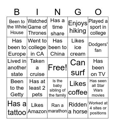 Violette Teacher Bingo Card