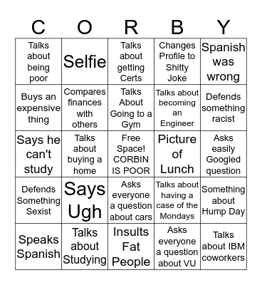 Corbingo Card
