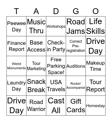 MCT  Bingo Card