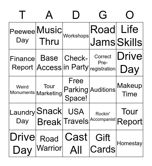 MCT  Bingo Card