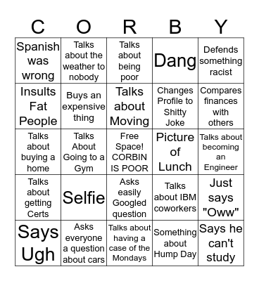 Corbingo Card