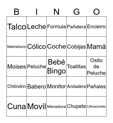 Baby Bingo Card