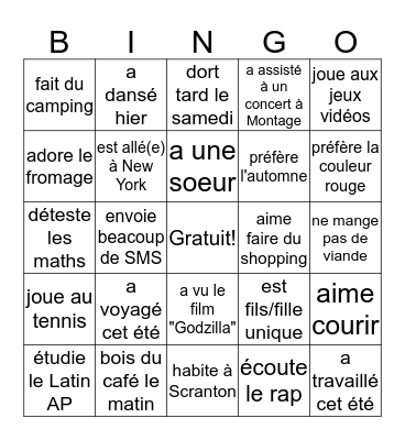 LOTO Bingo Card