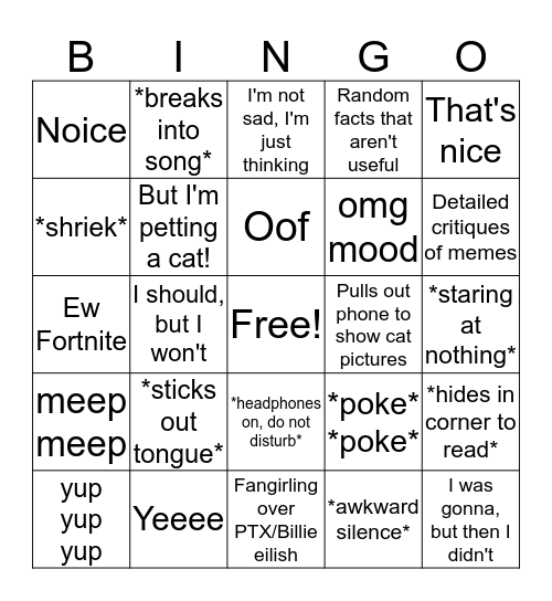 Jav Bingo Card