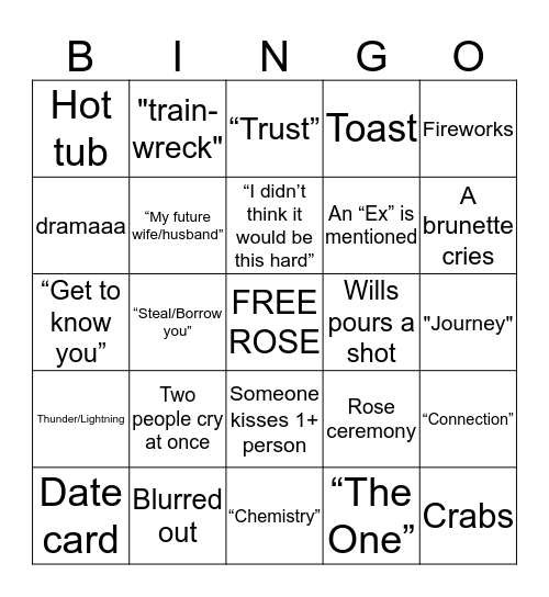 BiP Bingo Card