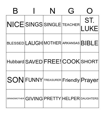 BEA BRYANT Bingo Card