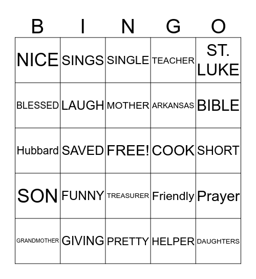 BEA BRYANT Bingo Card