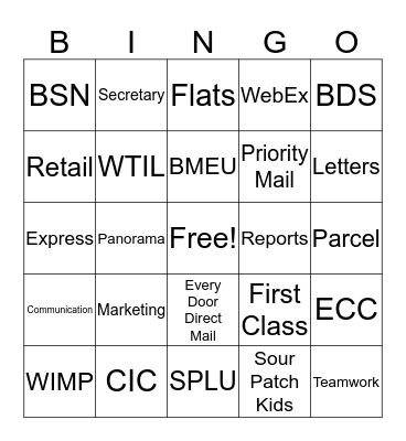 Marketing Bingo Card