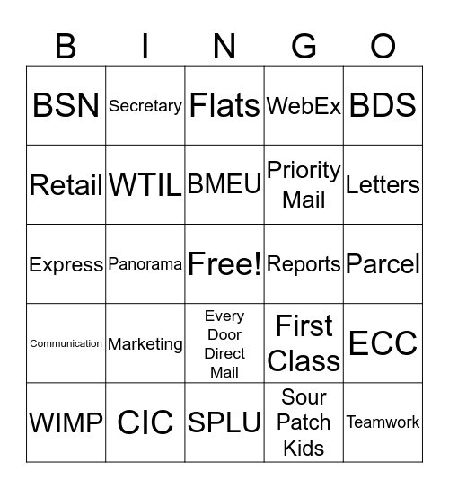 Marketing Bingo Card