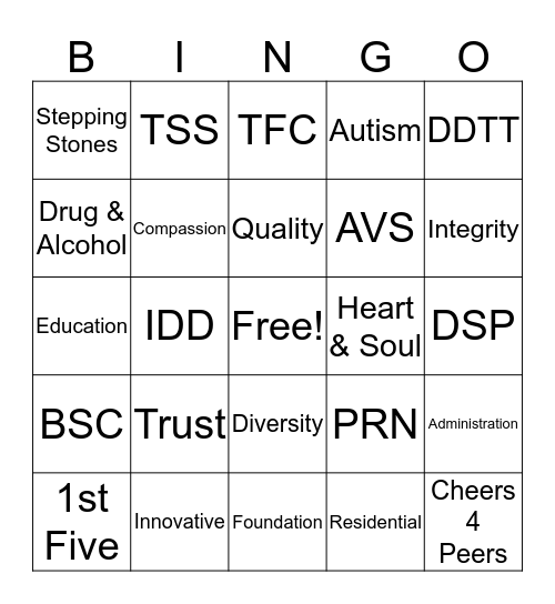 Merakey 50th Anniversary Bingo Card