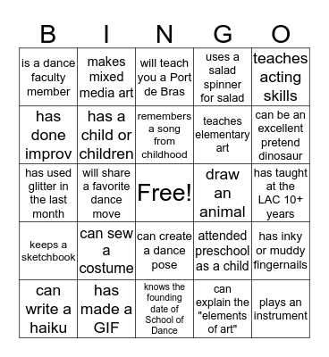 Find someone who.... Bingo Card