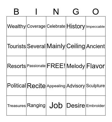 MEXICO Bingo Card