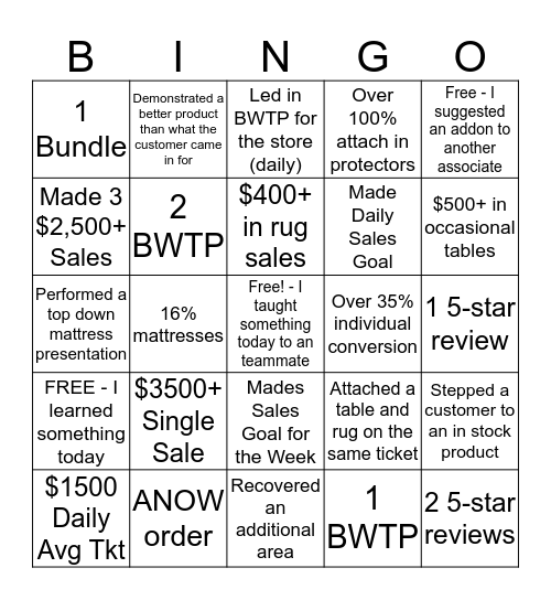 KOP Bob's Bingo Card