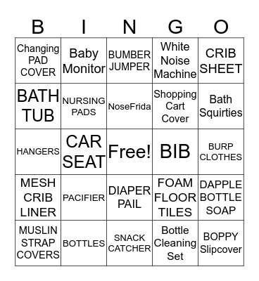 VICTORIA'S BABY SHOWER Bingo Card