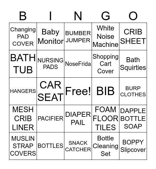 VICTORIA'S BABY SHOWER Bingo Card