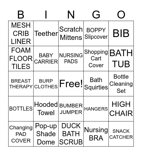 VICTORIA'S BABY SHOWER Bingo Card