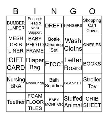 VICTORIA'S BABY SHOWER Bingo Card