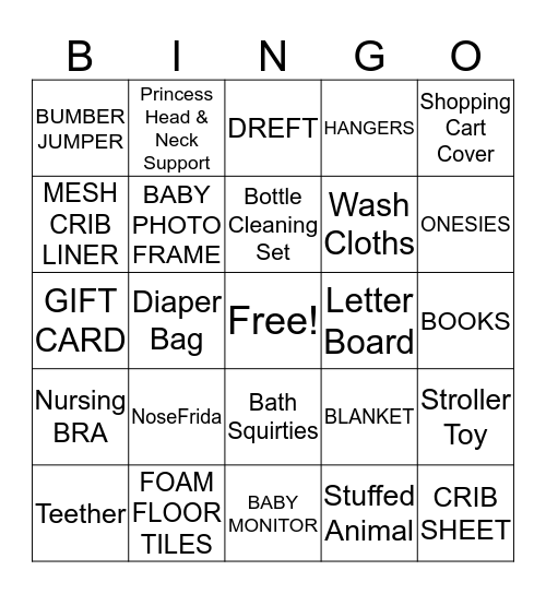 VICTORIA'S BABY SHOWER Bingo Card