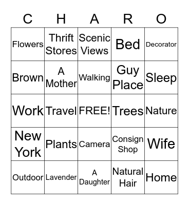 CHARMAINE'S BIRTHDAY BINGO Card