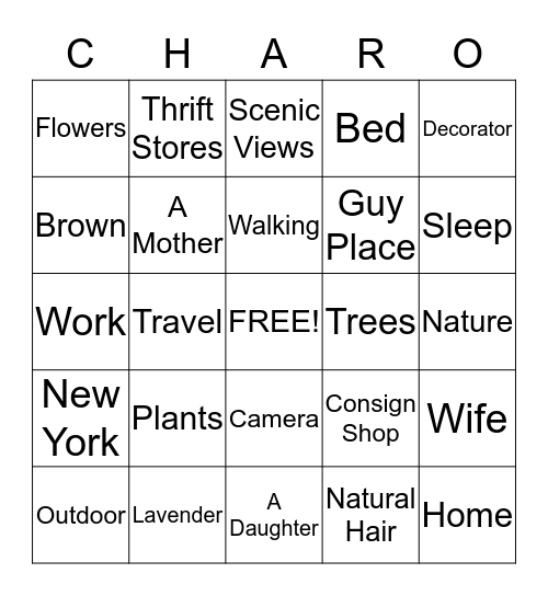 CHARMAINE'S BIRTHDAY BINGO Card