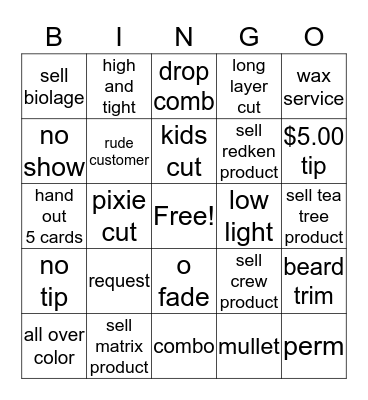 MASTERCUTS Bingo Card