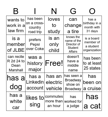 FIND SOMEONE WHO... Bingo Card
