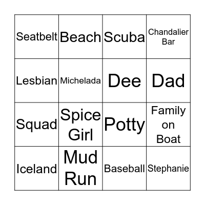 Ashley's Bridal Bingo Card