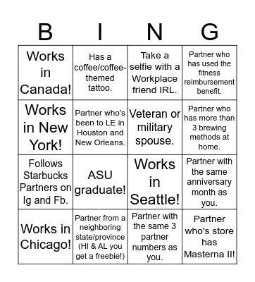 L.E. Blackout  Bingo Card