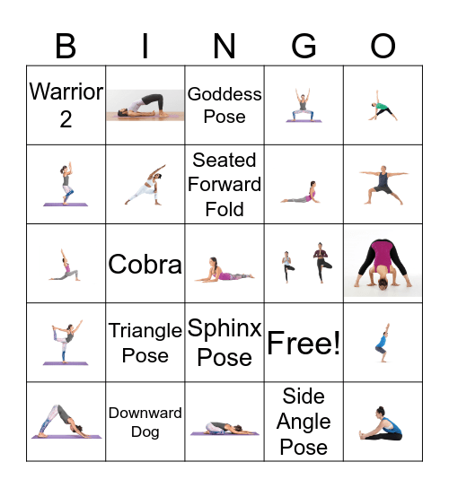 Yoga Bingo Card