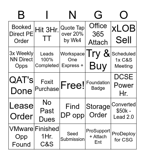 DELL BINGO  Bingo Card