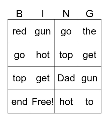 Bingo List 4 Bingo Card