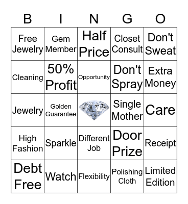 Premier Designs Blingo Bingo Card