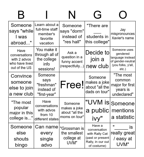 Advo Bingo, Ayo Bingo Card