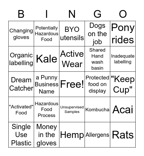 Market Bingo Card