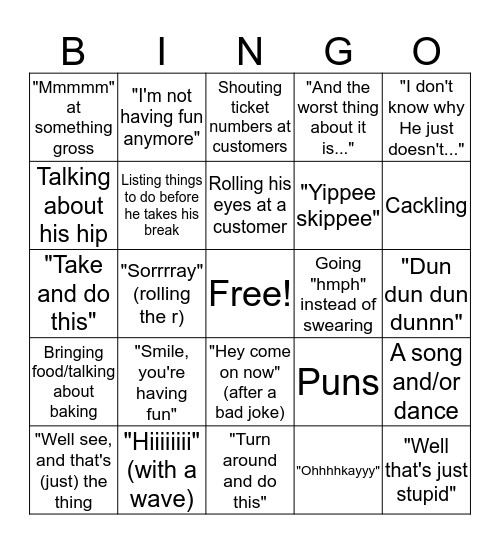 Rolland Bingo Card