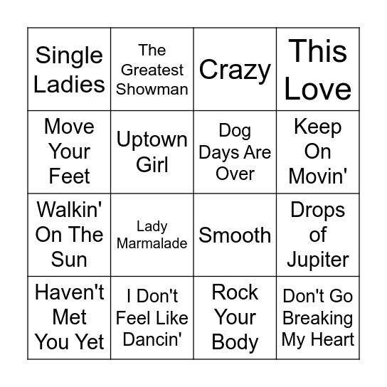 Music 10 - @QuestionOneQuiz Bingo Card