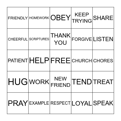 SHARE THE LOVE BINGO Card